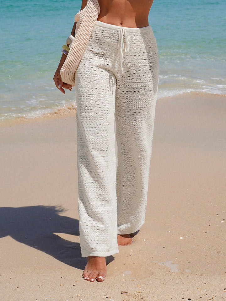 Pantaloni de plaja SHEIN, crem