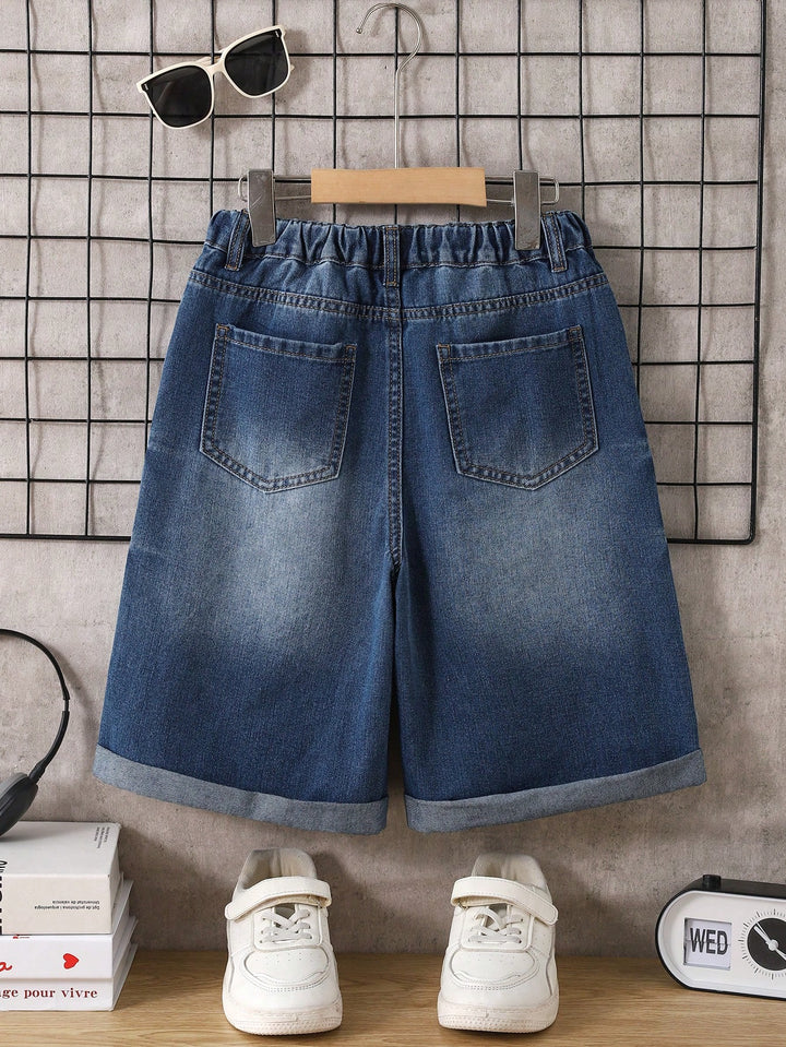 Pantaloni 3/4 SHEIN, albastru