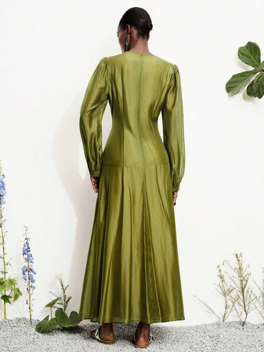 Rochie maxi SHEIN, kaki