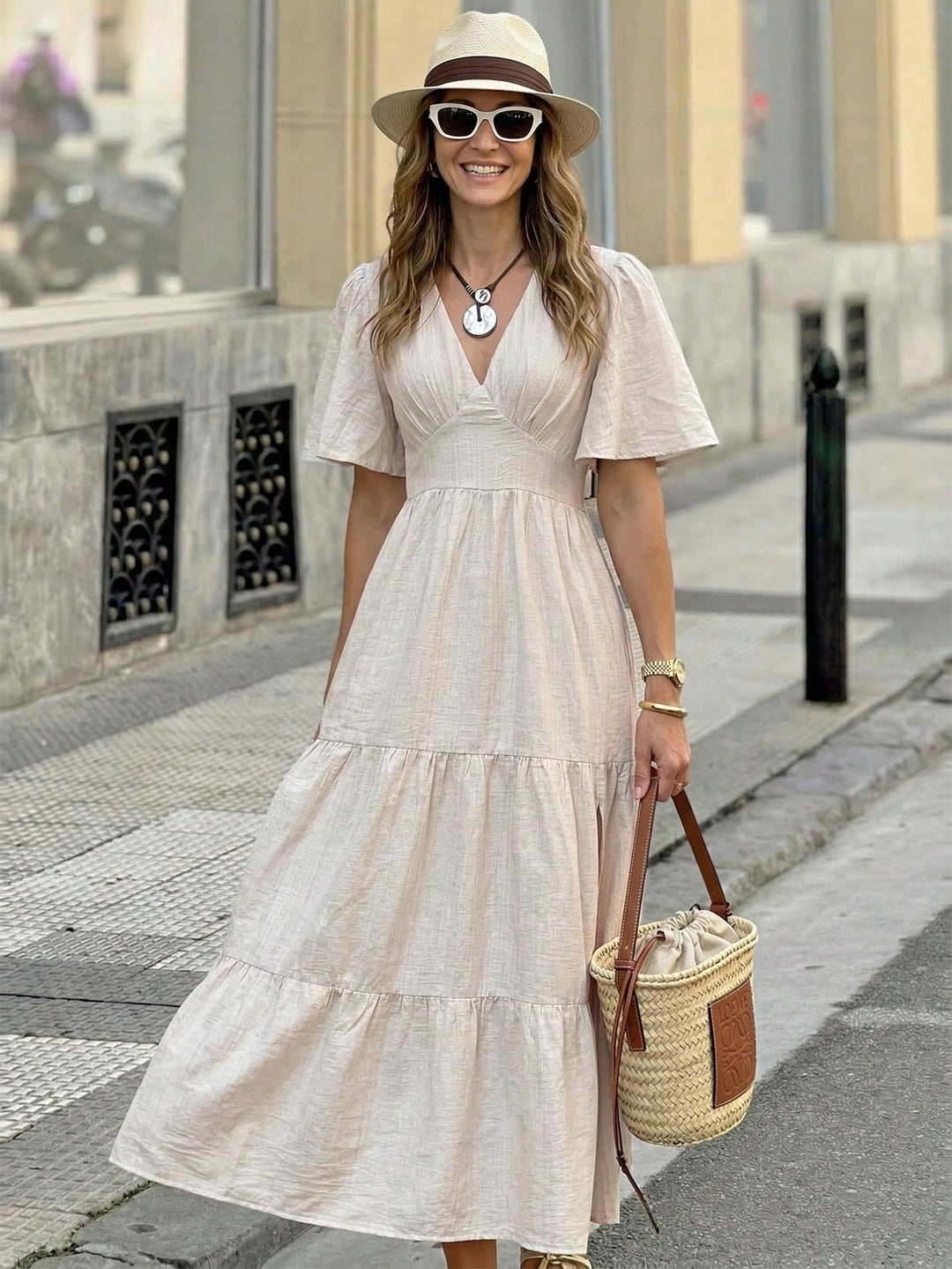 Rochie maxi SHEIN, bej