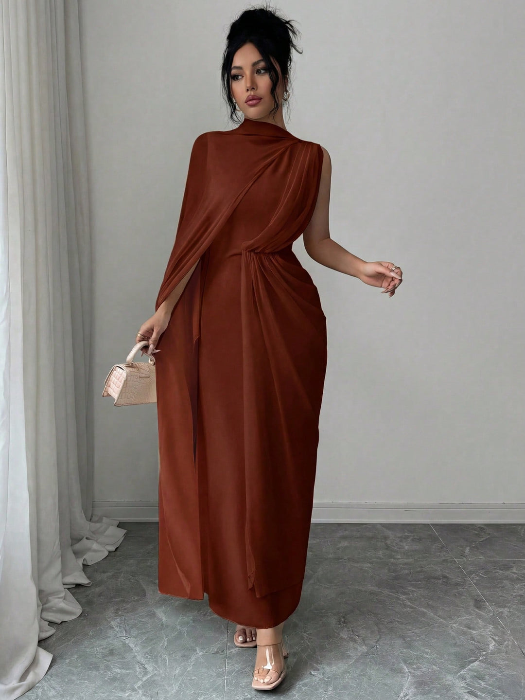 Rochie maxi SHEIN, maro