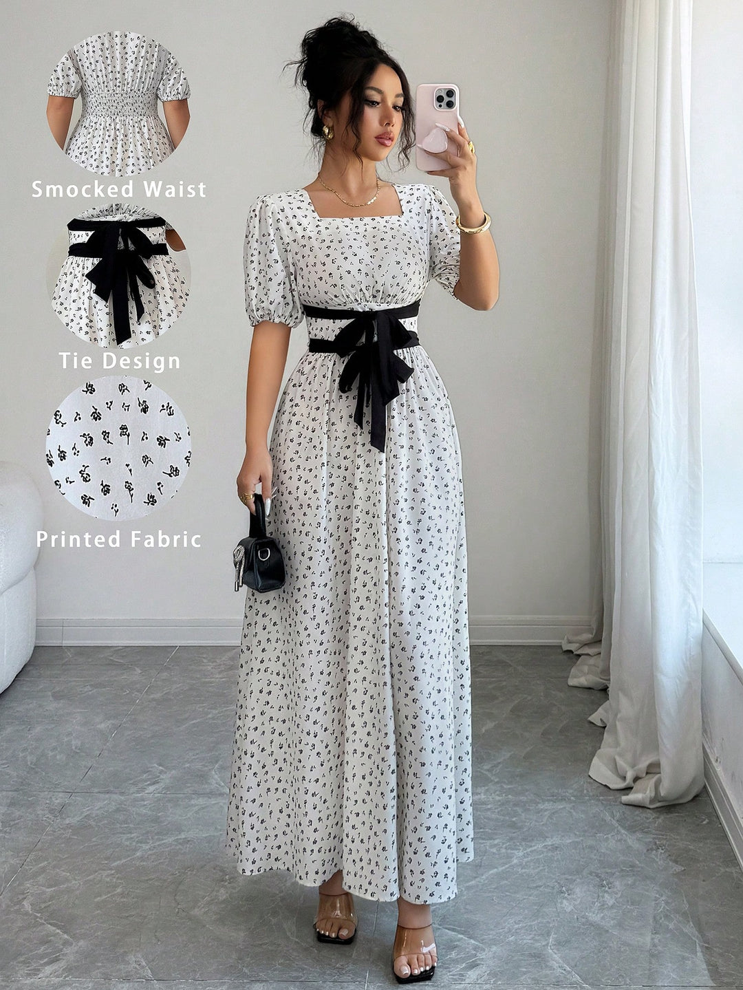 Rochie maxi SHEIN, portocaliu