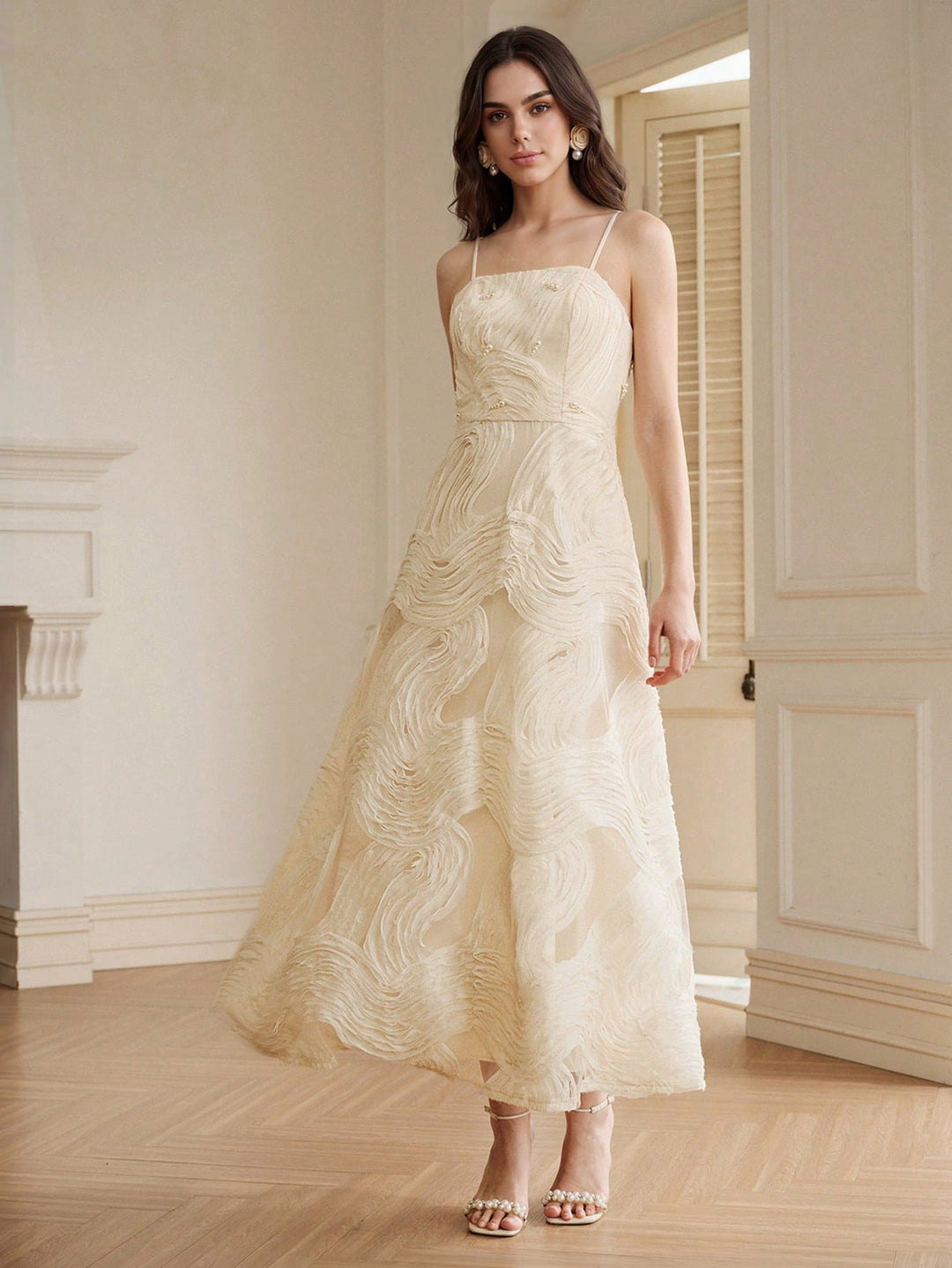 Rochie maxi SHEIN, bej