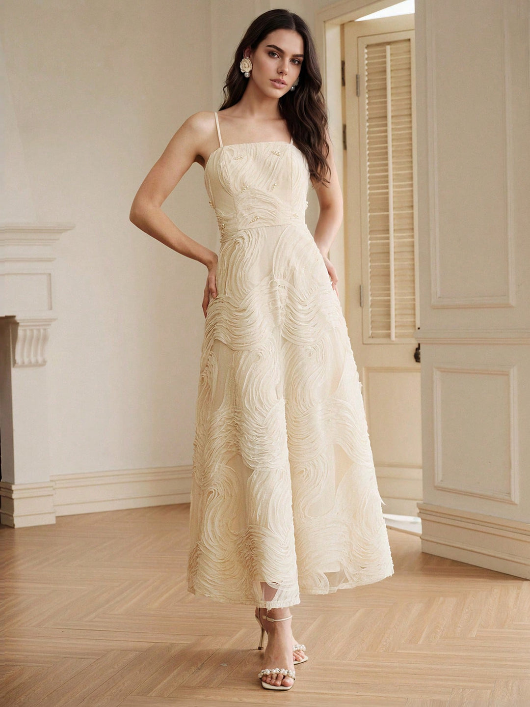 Rochie maxi SHEIN, bej