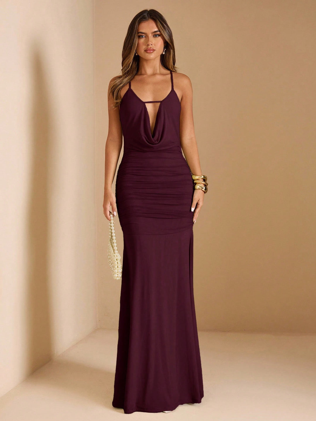 Rochie maxi SHEIN, vișiniu