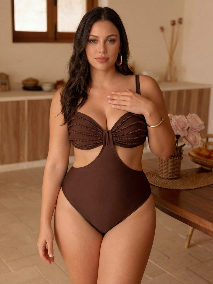 Costum de baie SHEIN, maro