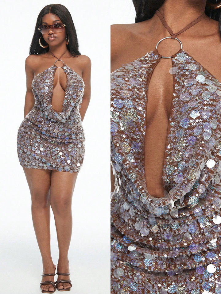 Rochie mini SHEIN, argintiu