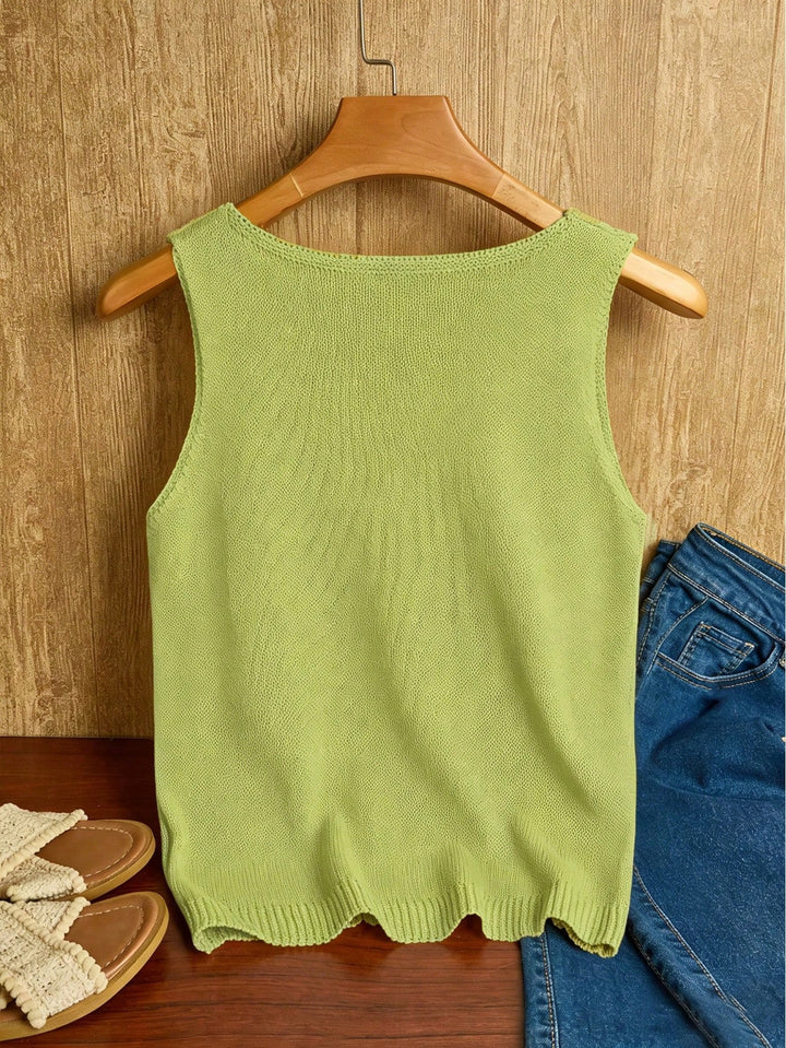 Cămașă tricotată SHEIN, verde
