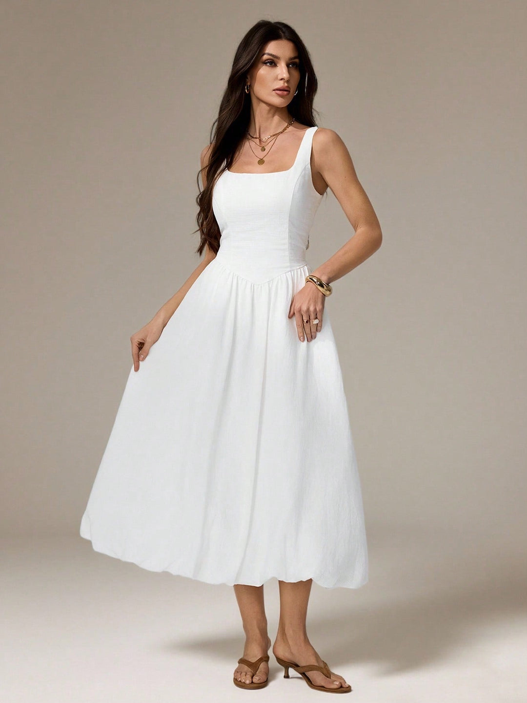 Rochie midi SHEIN, alb