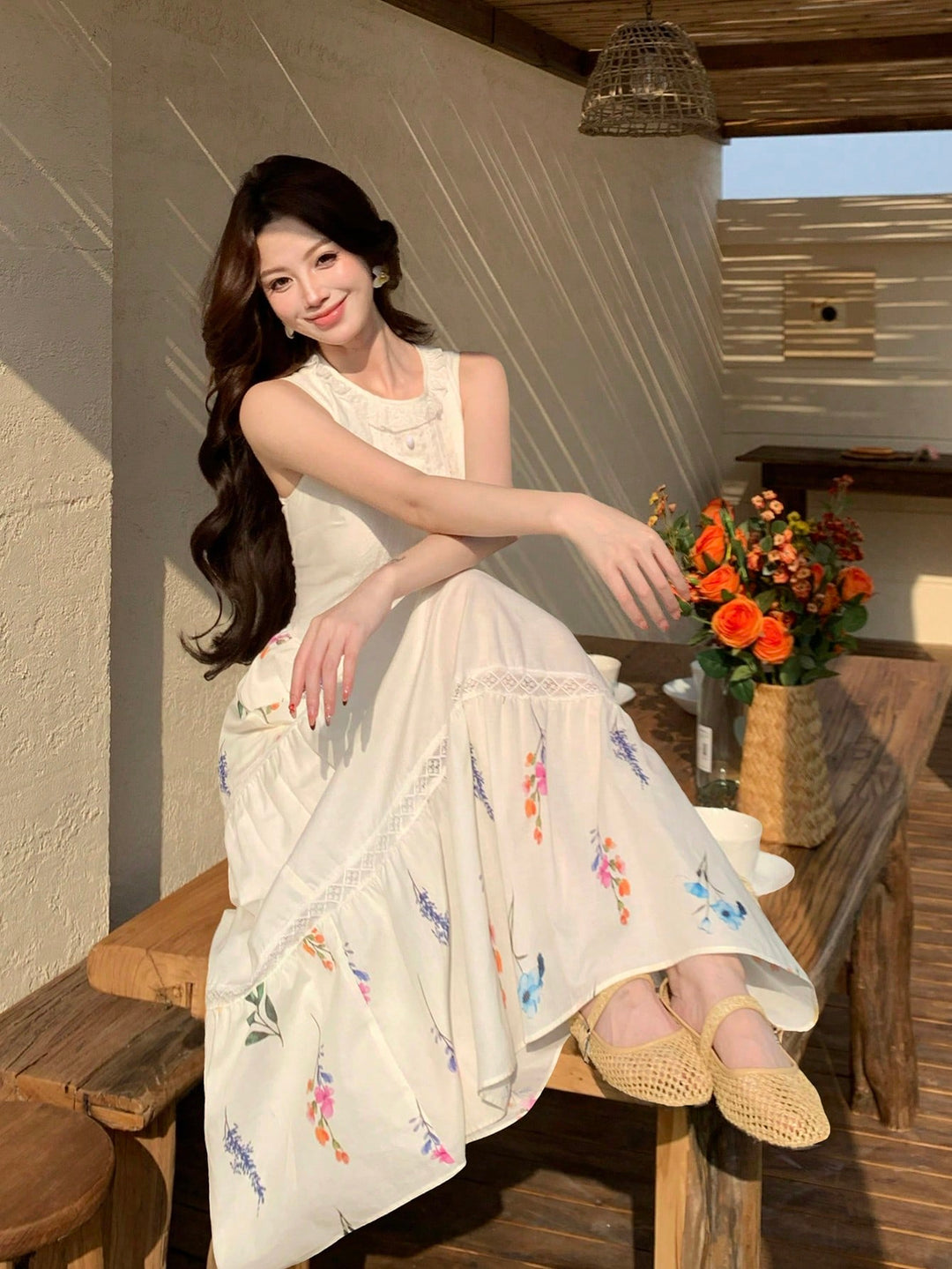 Rochie midi SHEIN, alb