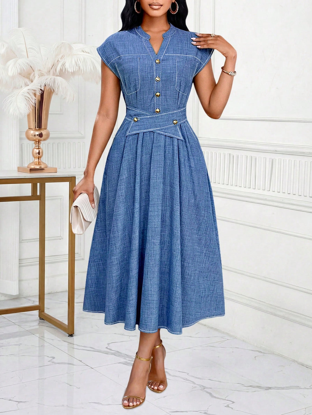 Rochie maxi SHEIN, albastru