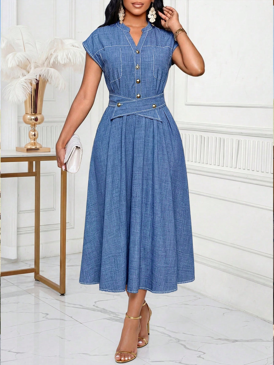 Rochie maxi SHEIN, albastru