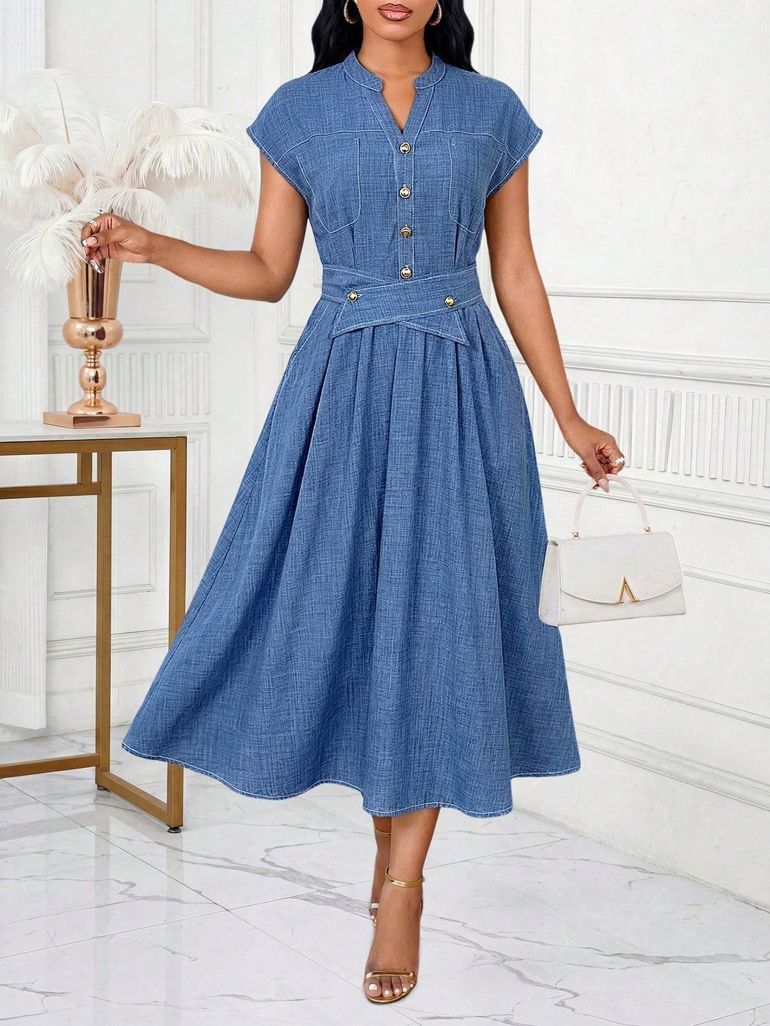 Rochie maxi SHEIN, albastru