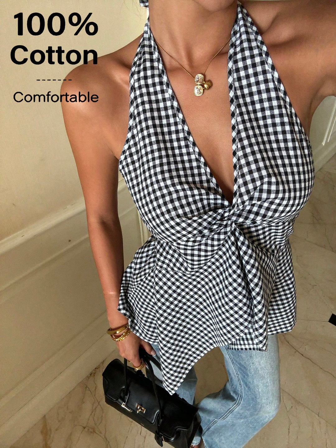 Top SHEIN, negru