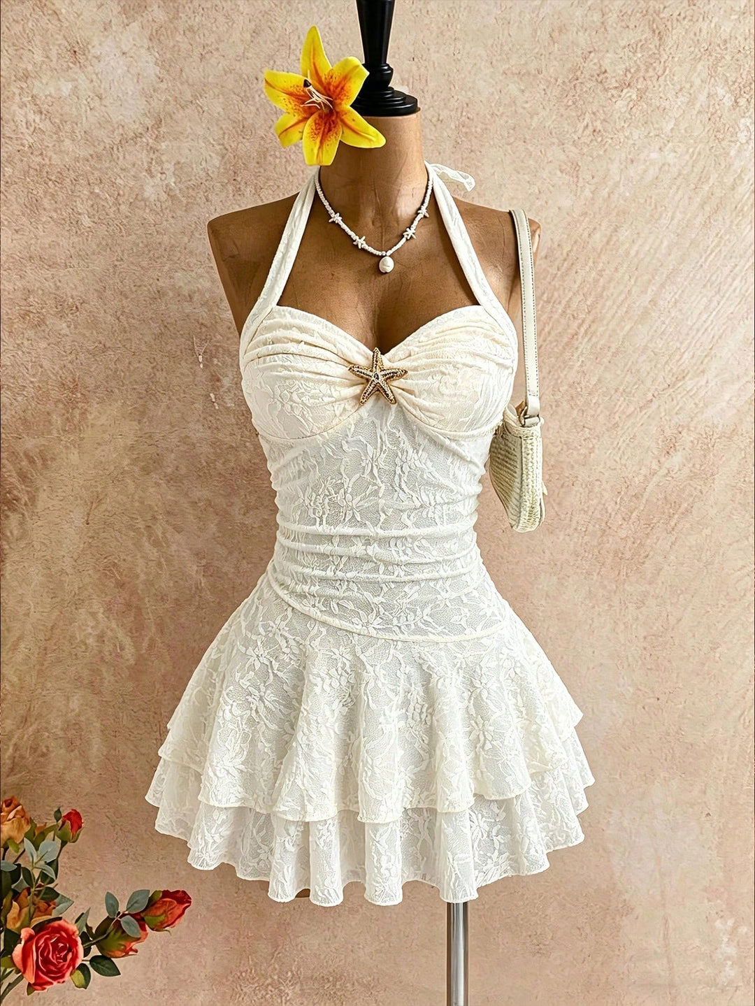 Rochie scurtă SHEIN, bej