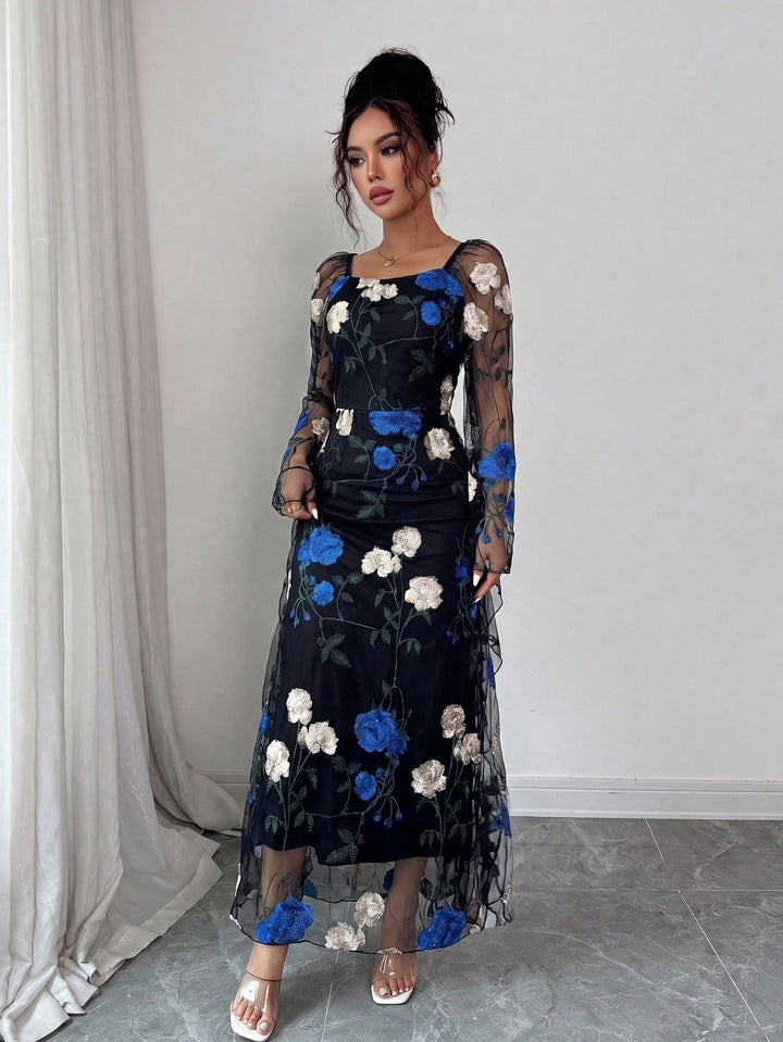 Rochie maxi SHEIN, albastru