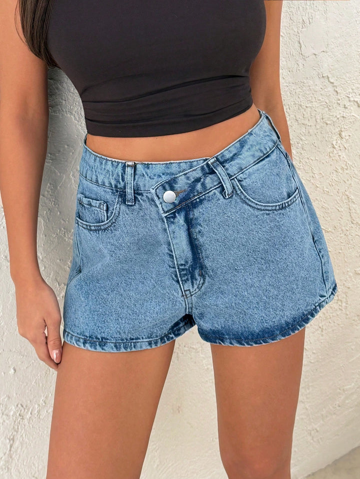 Pantaloni scurți SHEIN, albastru