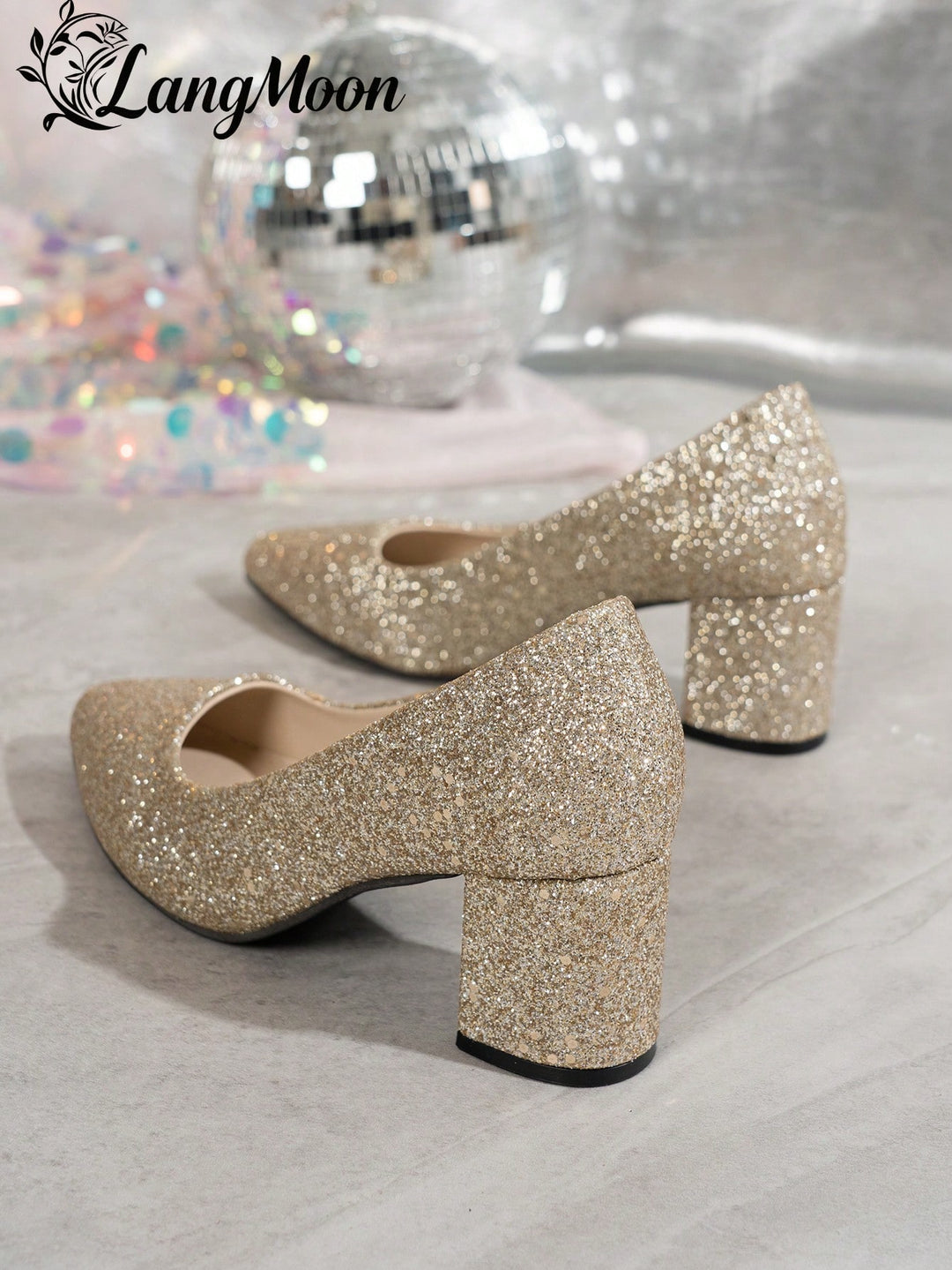 Pantofi cu toc SHEIN, auriu