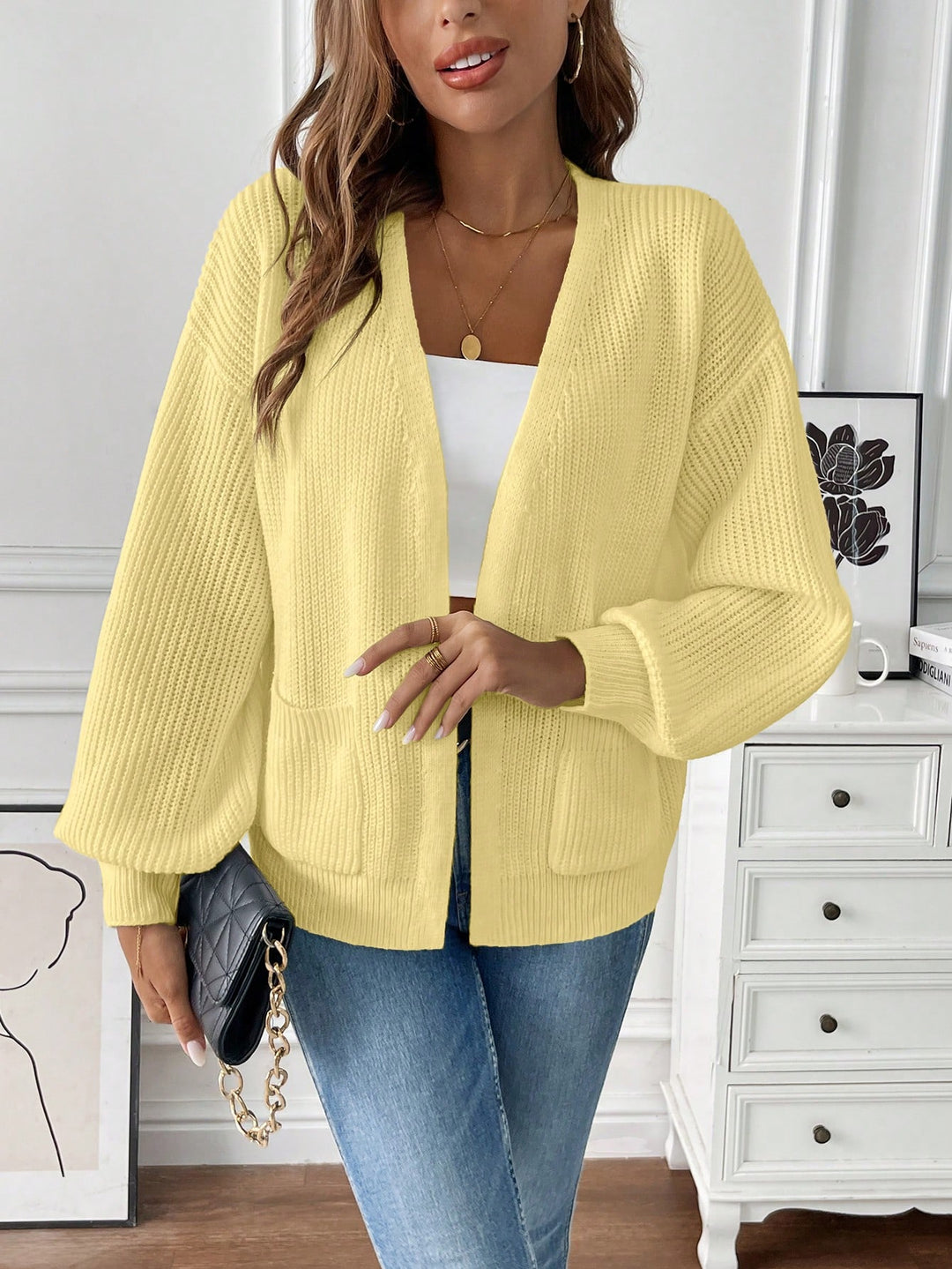 Cardigan SHEIN, galben