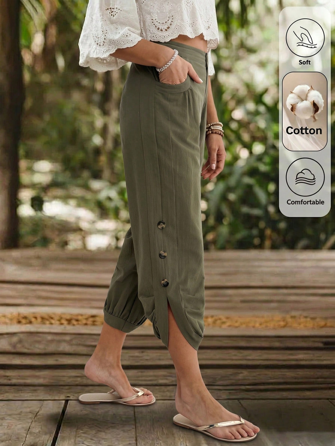 Pantaloni SHEIN, kaki