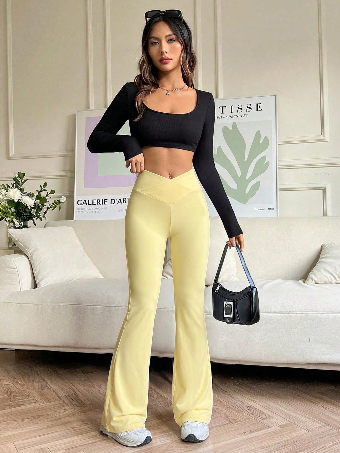 Pantaloni SHEIN, galben
