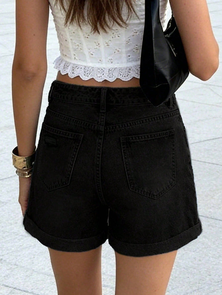 Pantaloni scurți SHEIN, negru