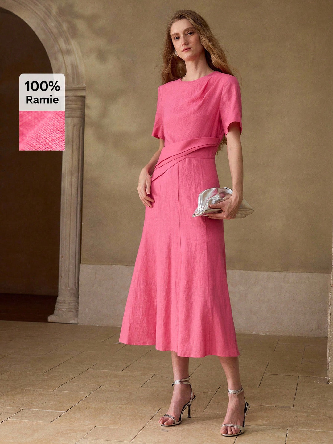 Rochie midi SHEIN, roz