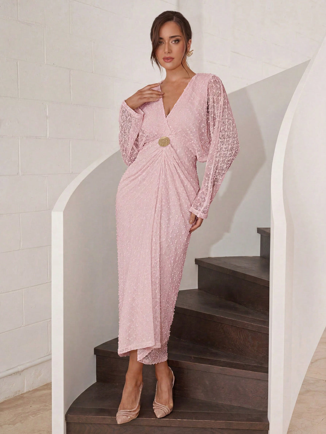 Rochie maxi SHEIN, roz