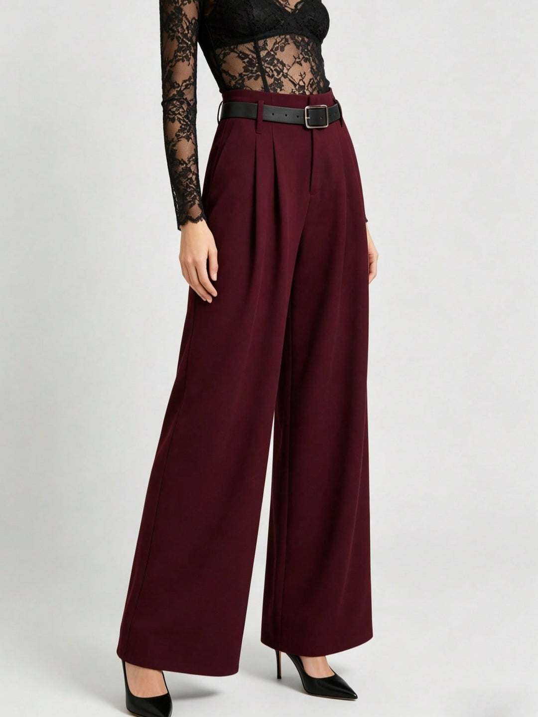 Pantaloni SHEIN, vișiniu