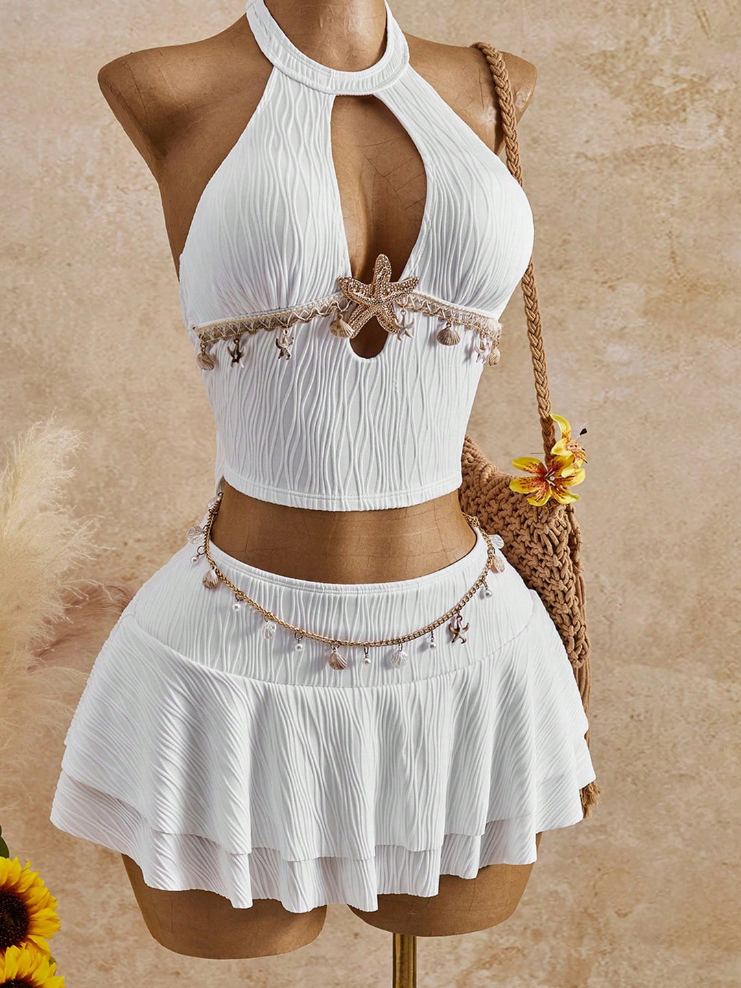 Set bikini SHEIN, alb