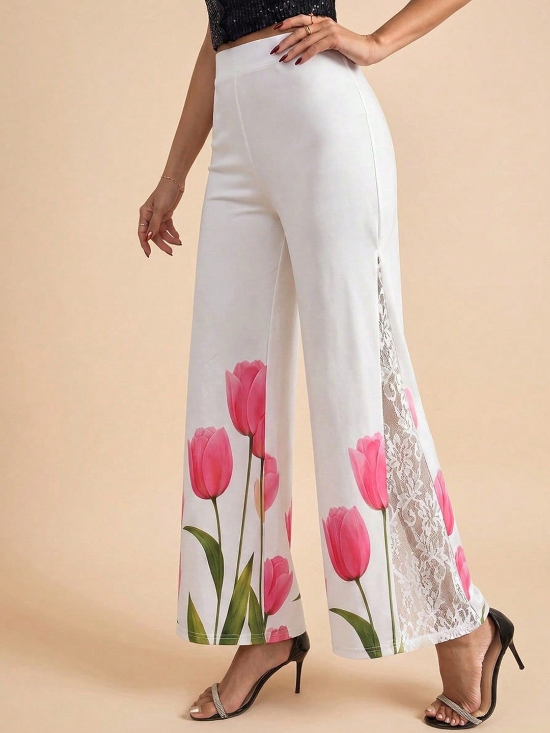 Pantaloni SHEIN, alb