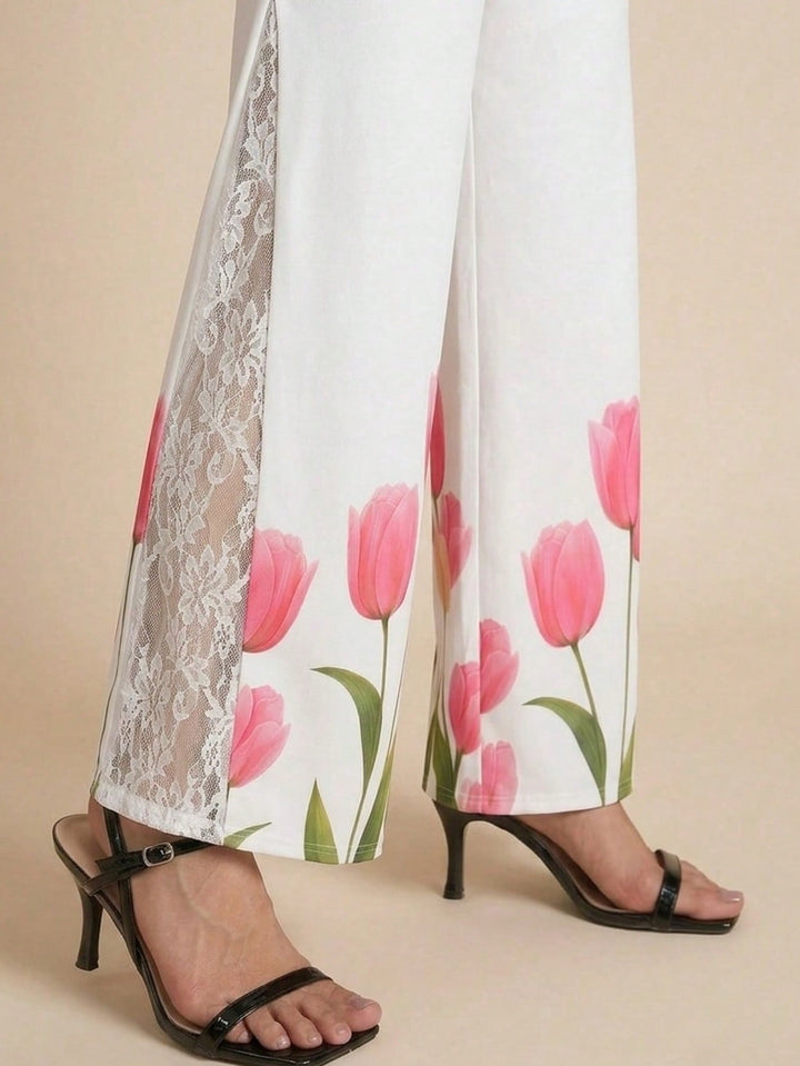 Pantaloni SHEIN, alb