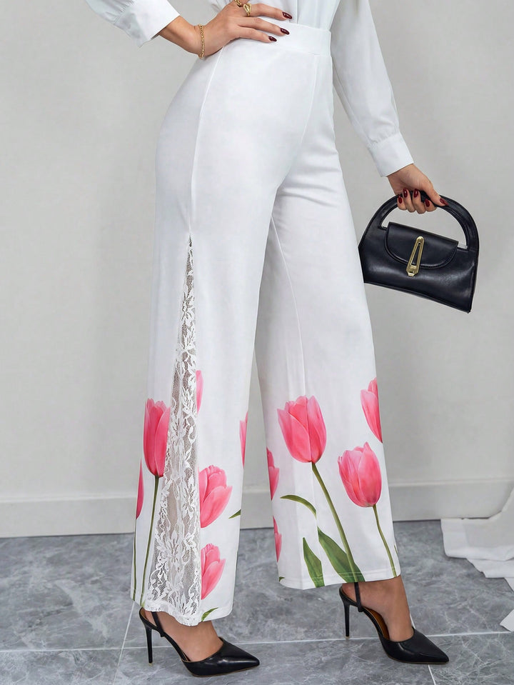 Pantaloni SHEIN, alb