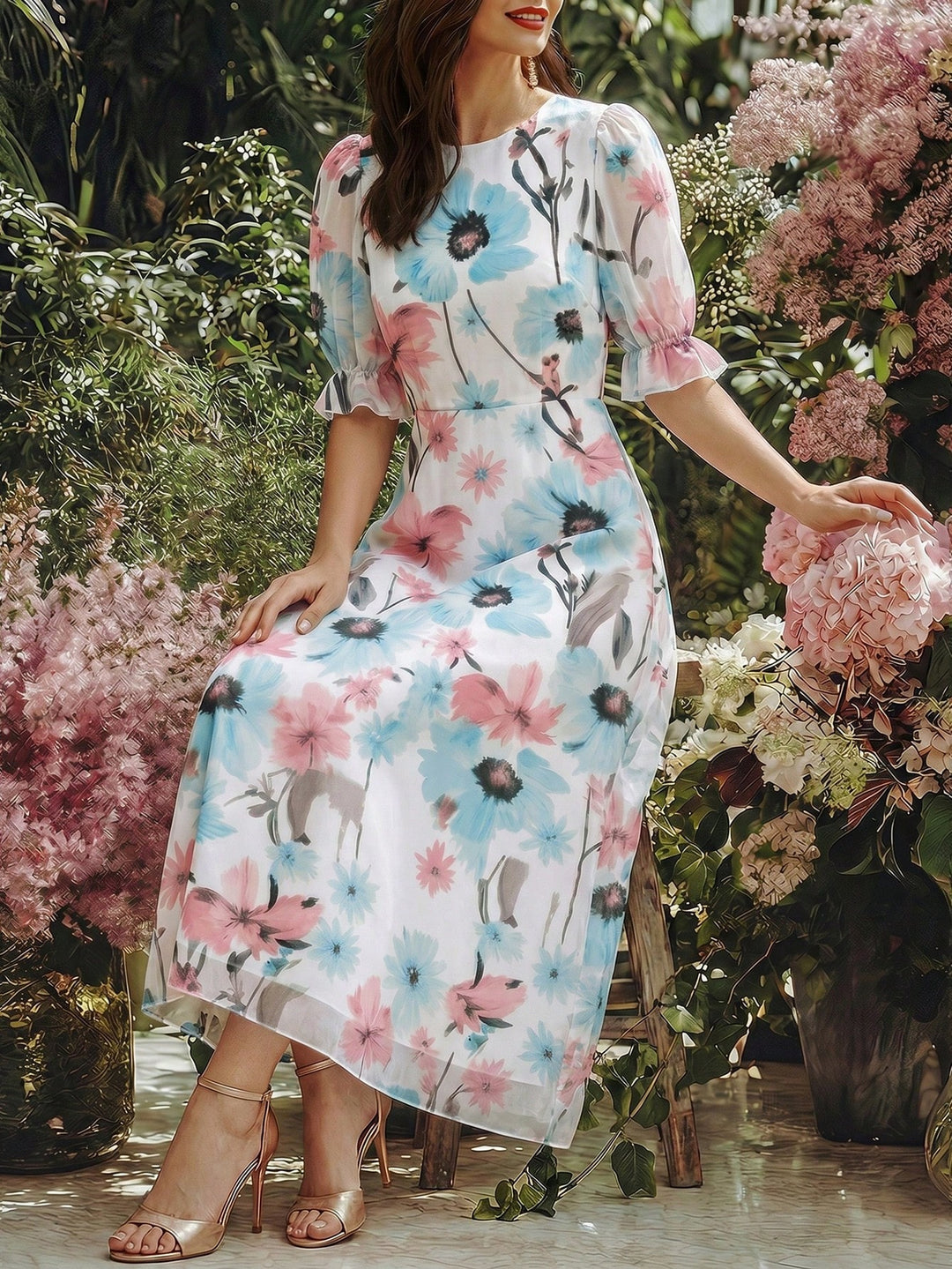 Rochie maxi SHEIN, mix culori