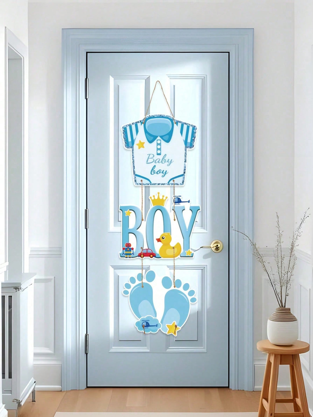 Decoratiune pentru usa din hartie SHEIN, albastru