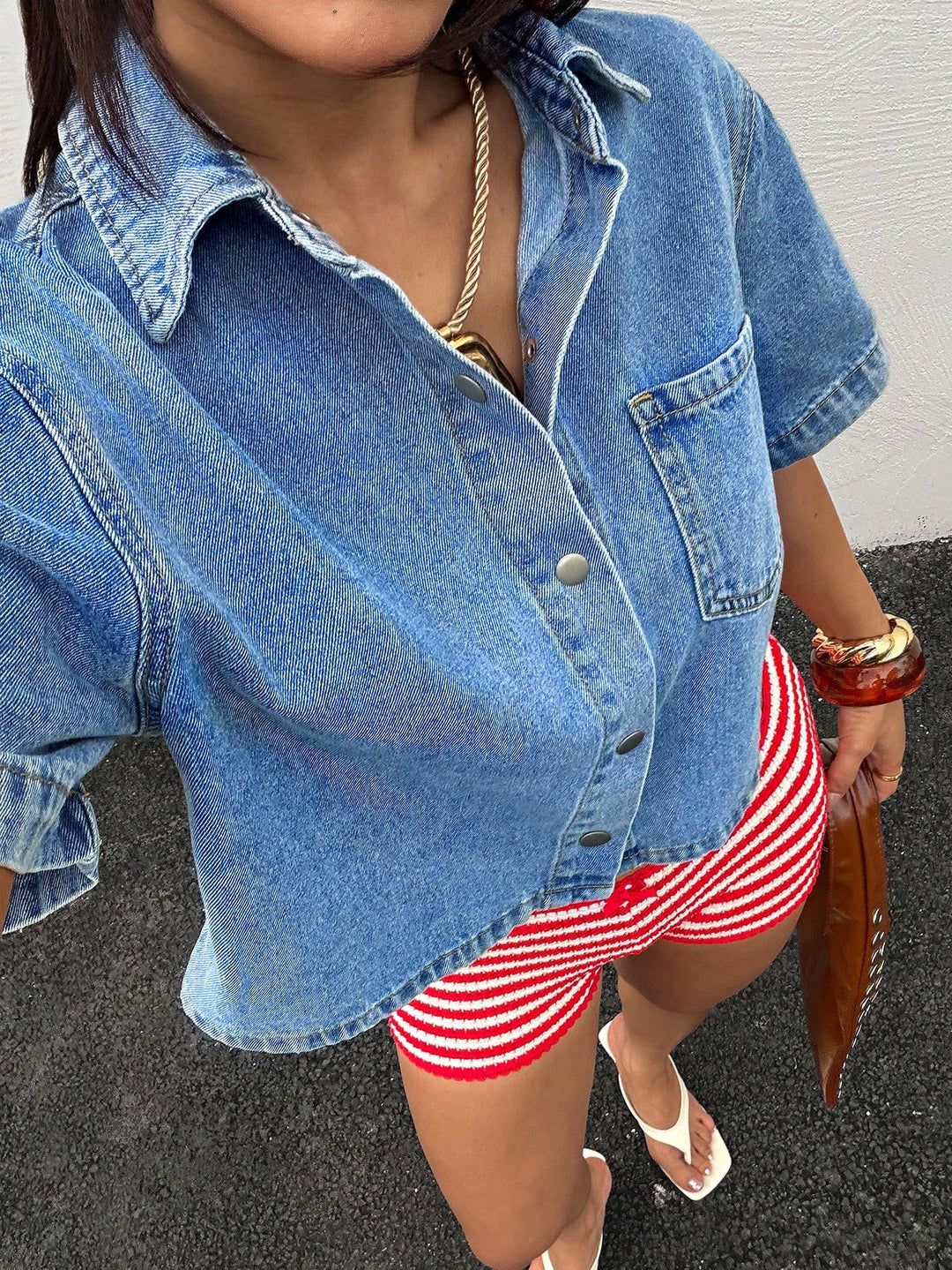 Jachetă denim SHEIN, albastru