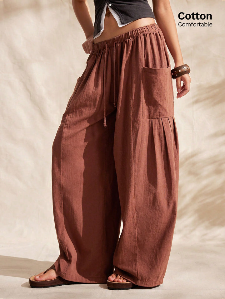 Pantaloni SHEIN, maro