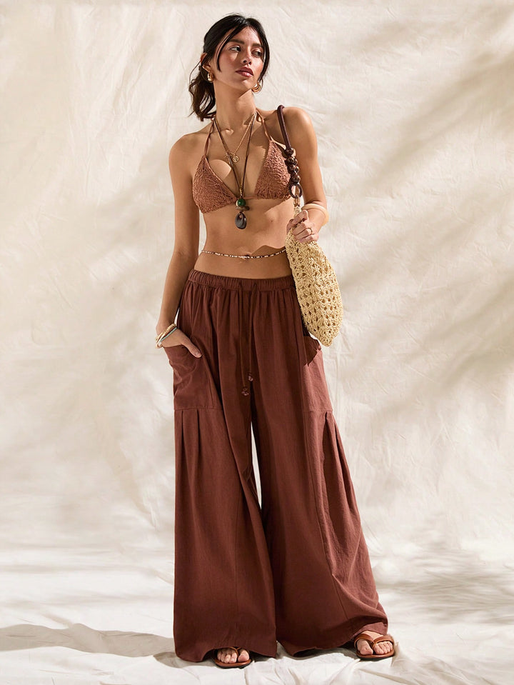 Pantaloni SHEIN, maro
