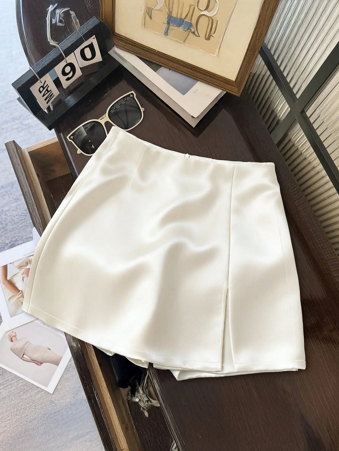 Fustă-pantalon SHEIN, crem