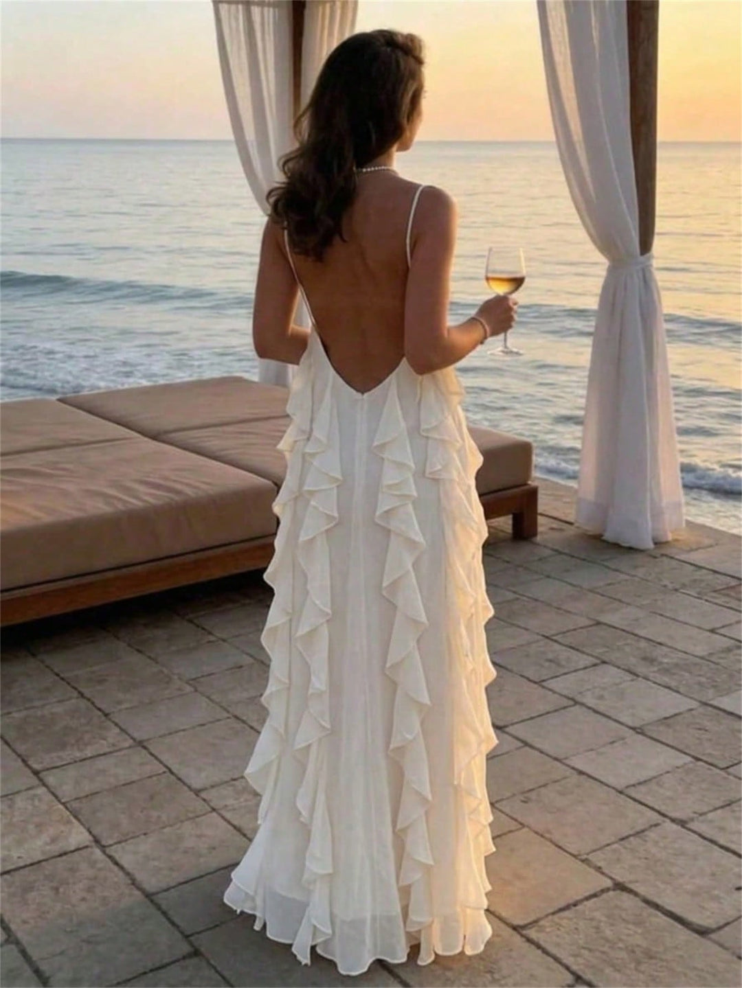 Rochie maxi SHEIN, bej