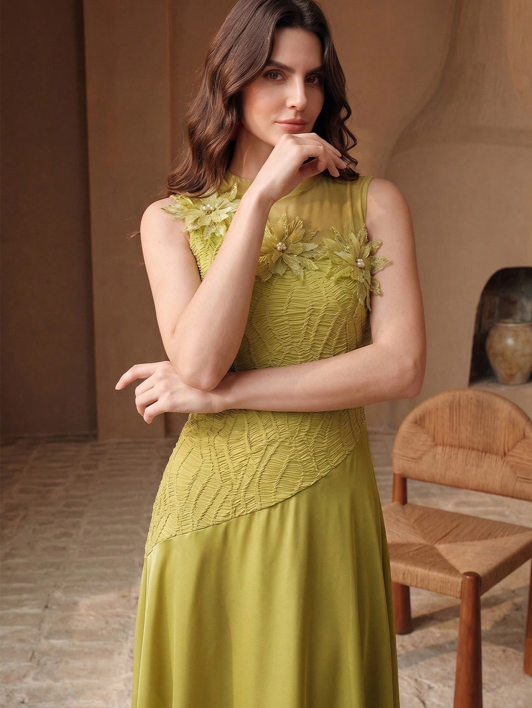 Rochie maxi SHEIN, verde