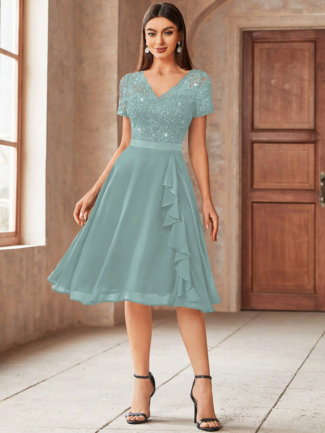 Rochie midi SHEIN, turcoaz