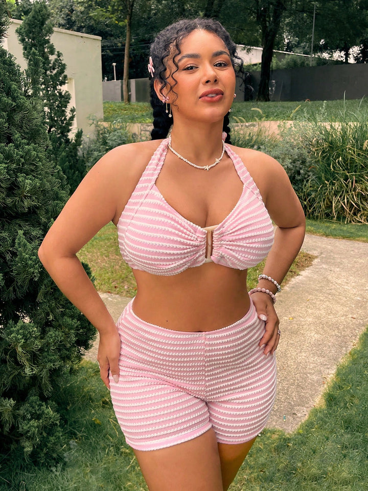 Set bikini de baie SHEIN, roz