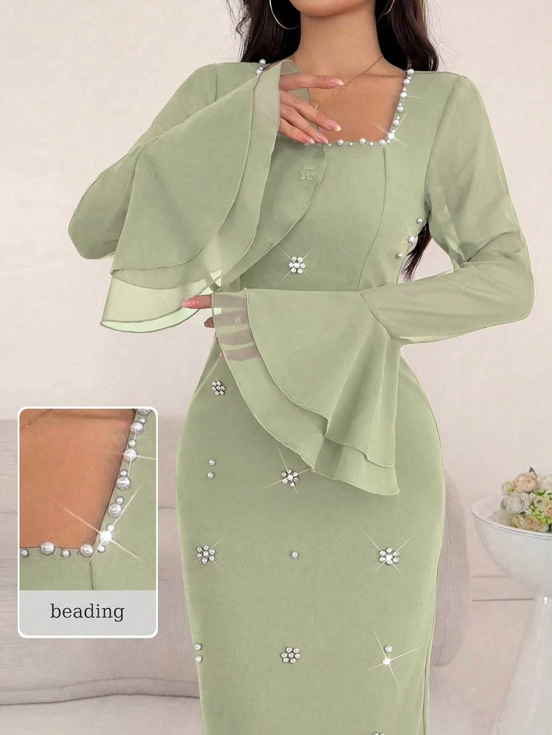 Rochie maxi SHEIN, verde