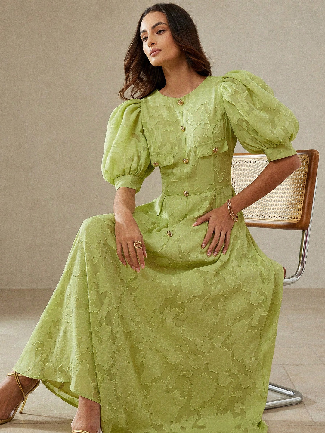 Rochie maxi SHEIN, verde