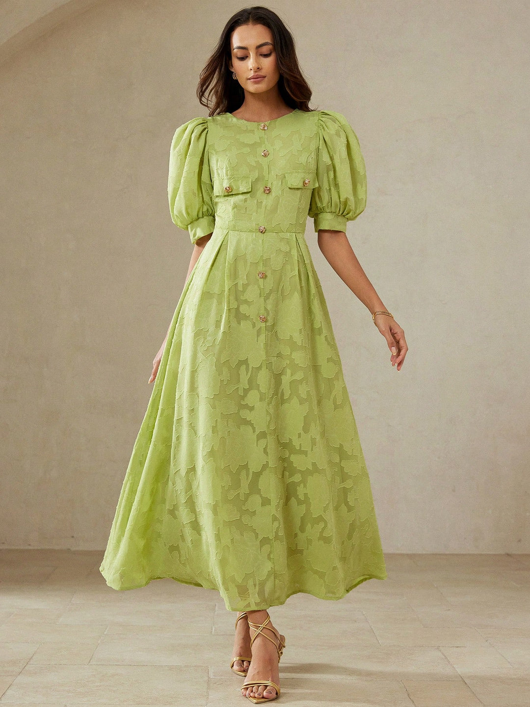 Rochie maxi SHEIN, verde
