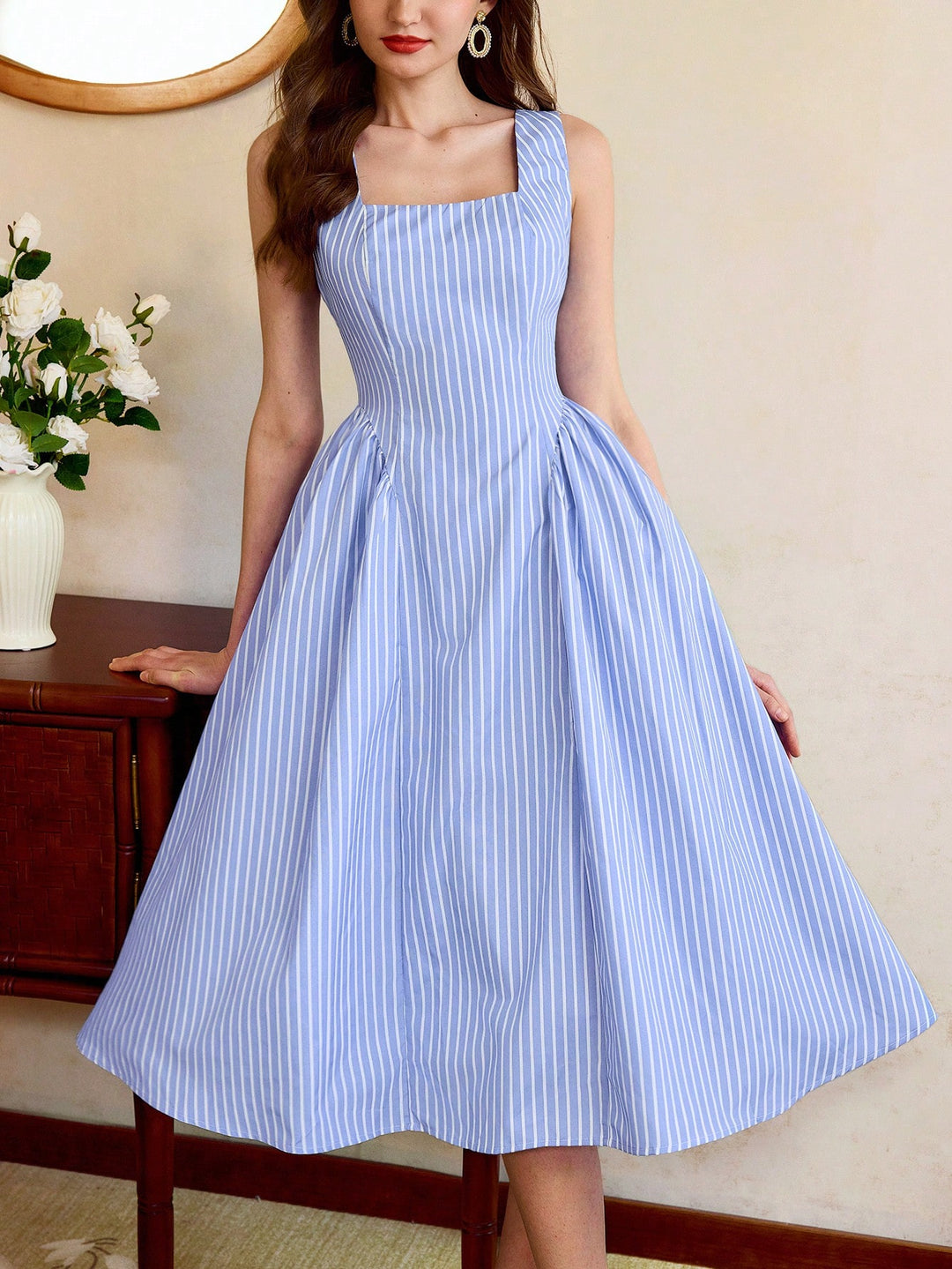 Rochie midi SHEIN, albastru