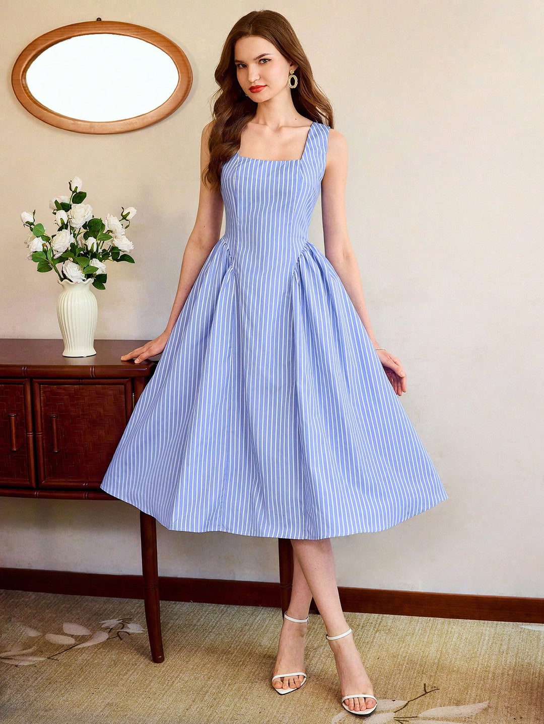 Rochie midi SHEIN, albastru