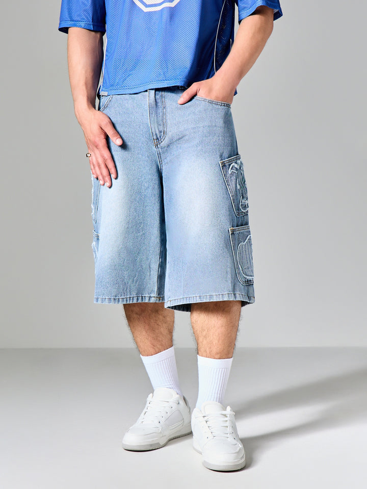 Pantaloni scurți SHEIN, albastru
