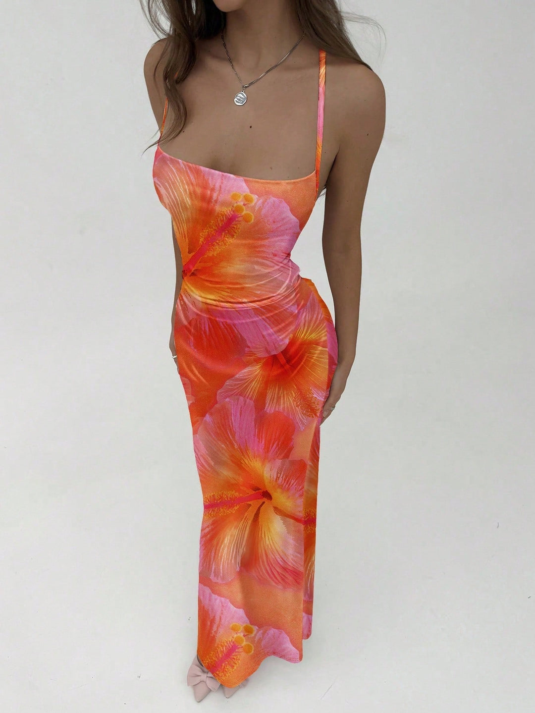 Rochie maxi SHEIN, portocaliu
